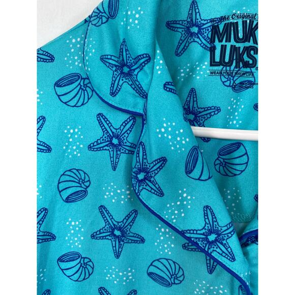 Muk Luk Sea Shell Shorts/Short Sleeve Top Pajama Combo . Size small - Picture 8 of 12